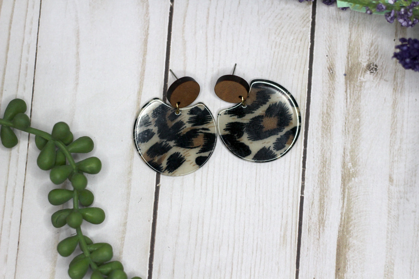 Wood & Acrylic Earrings