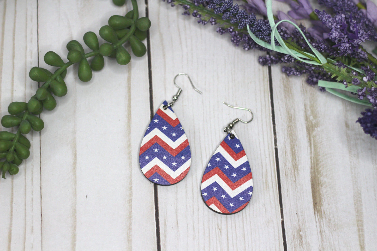 Chevron Stars and Stripes Earrings