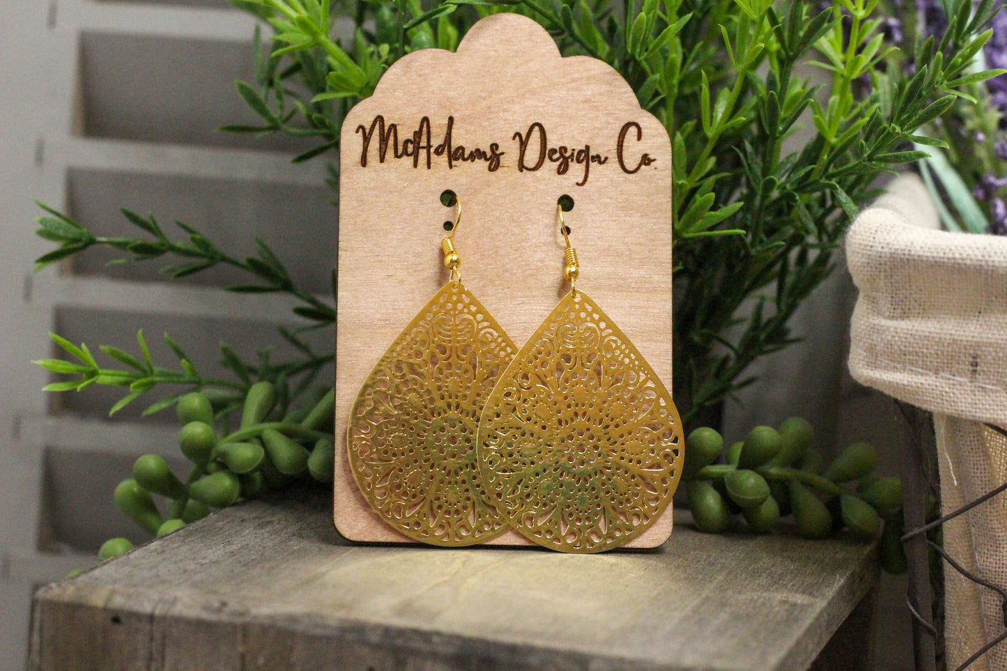 Gold Mandala Earrings