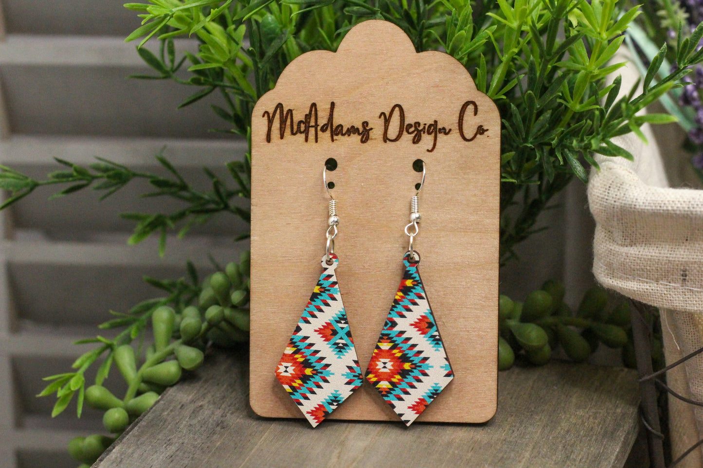 Aztec Wooden Earrings
