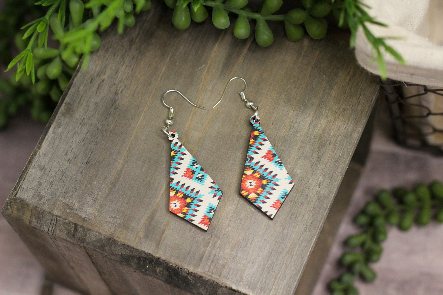 Aztec Wooden Earrings