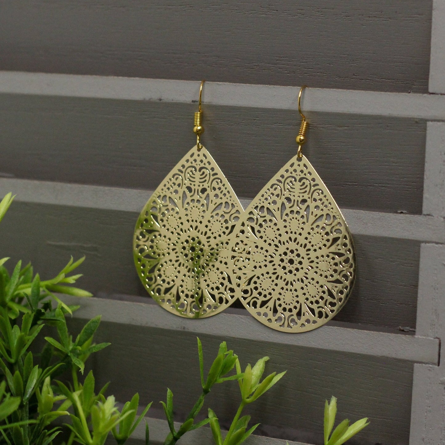 Gold Mandala Earrings
