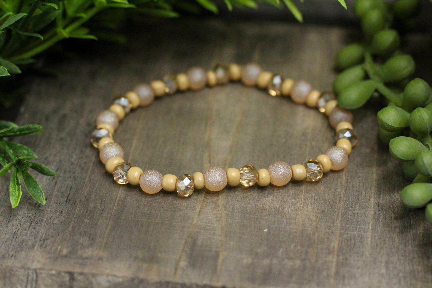 Tan Beaded Bracelet