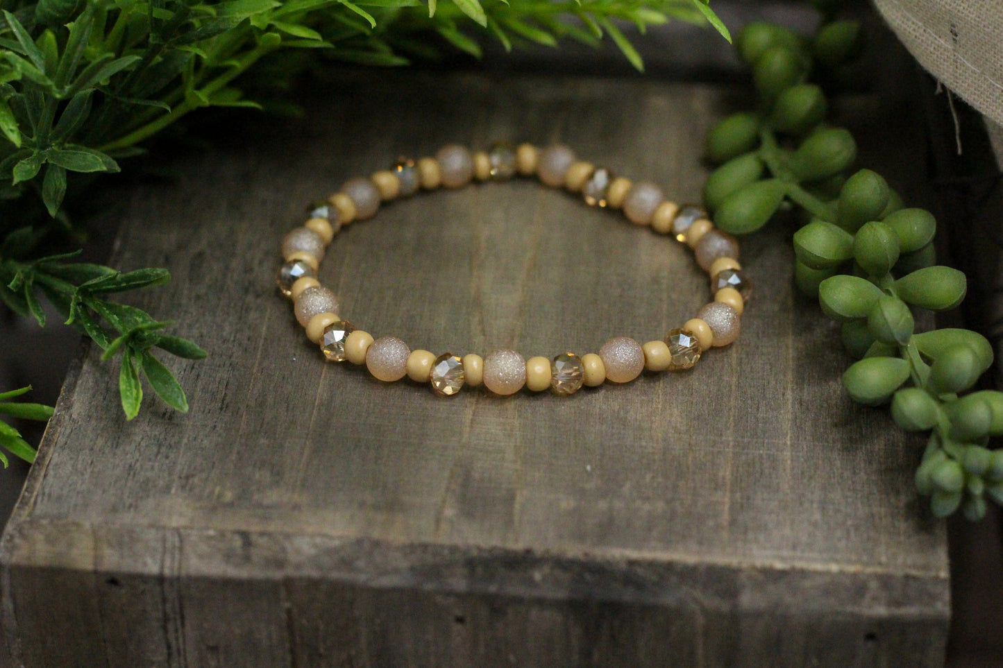 Tan Beaded Bracelet