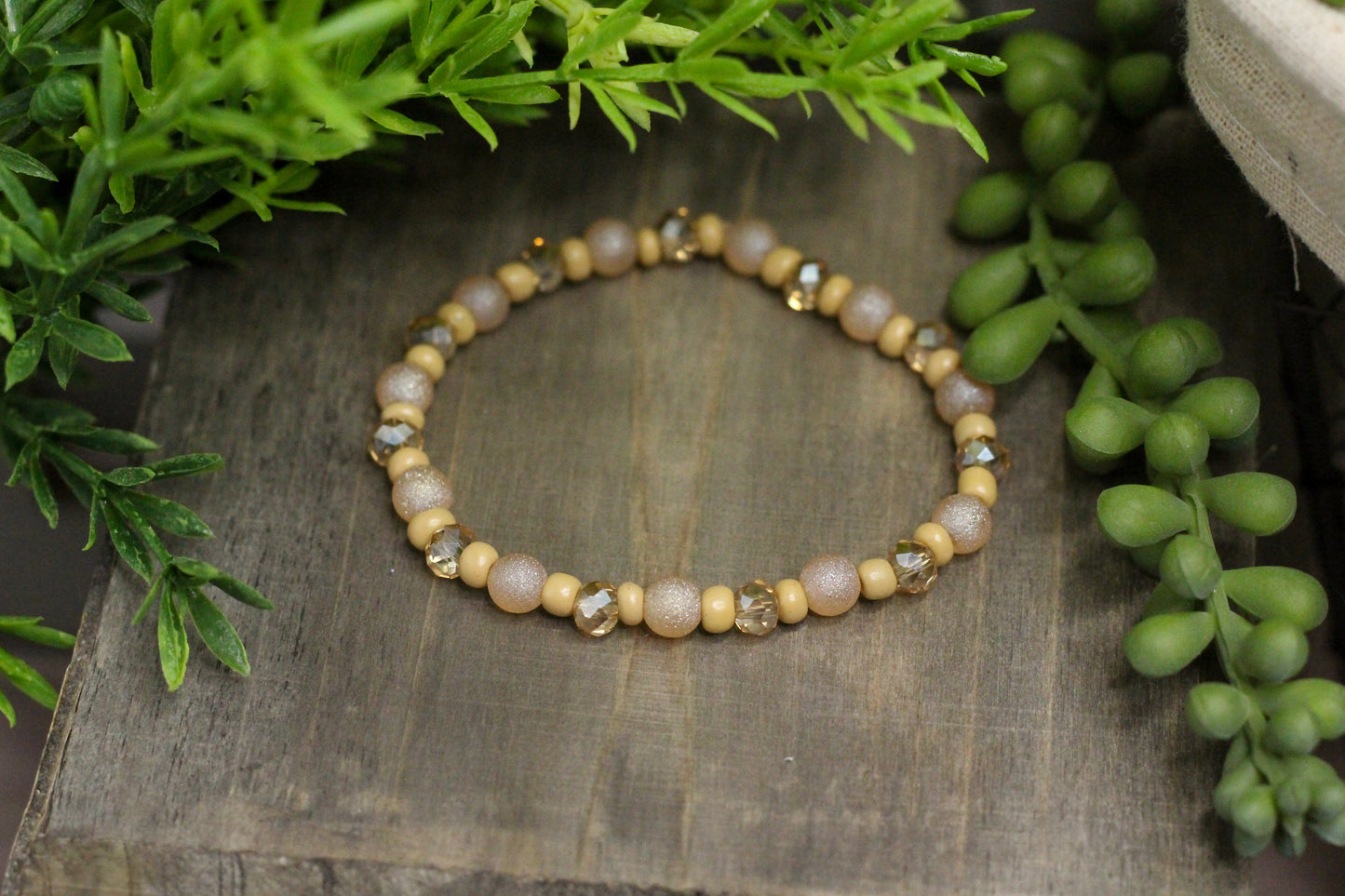 Tan Beaded Bracelet