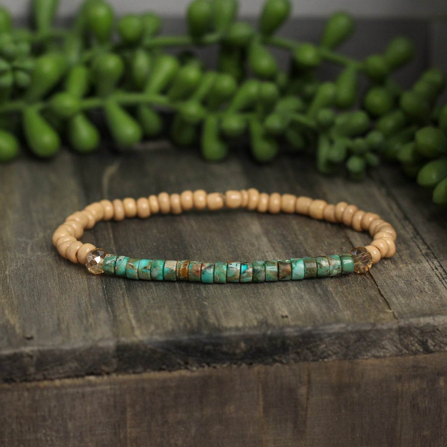 Skinny Turquoise Beaded Bracelet