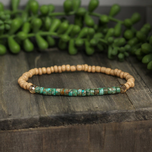 Skinny Turquoise Beaded Bracelet