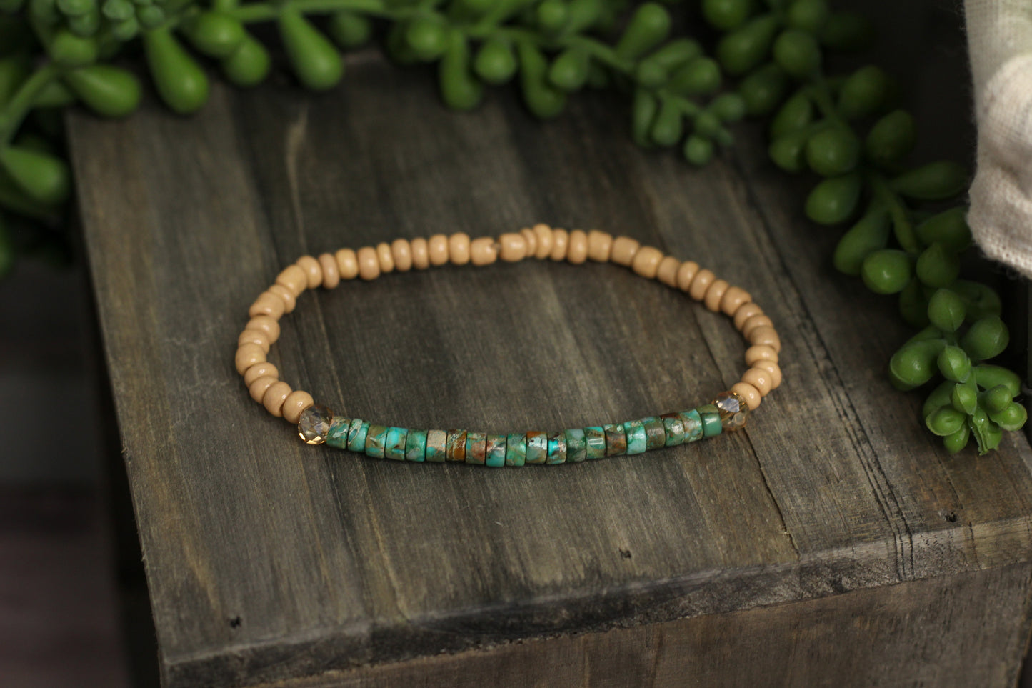 Skinny Turquoise Beaded Bracelet