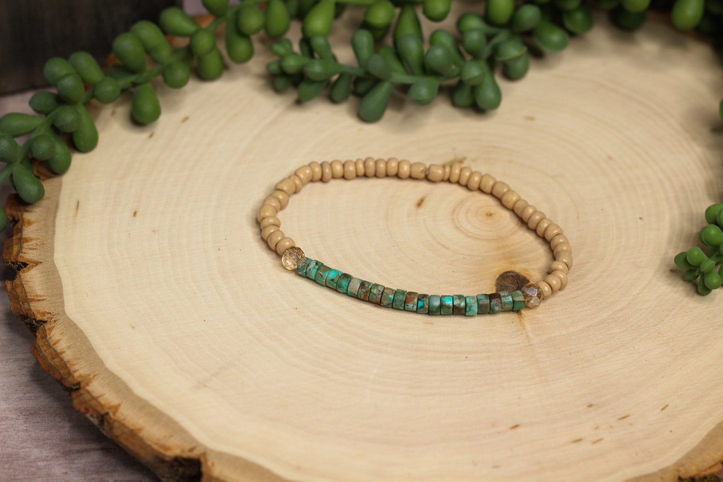 Skinny Turquoise Beaded Bracelet
