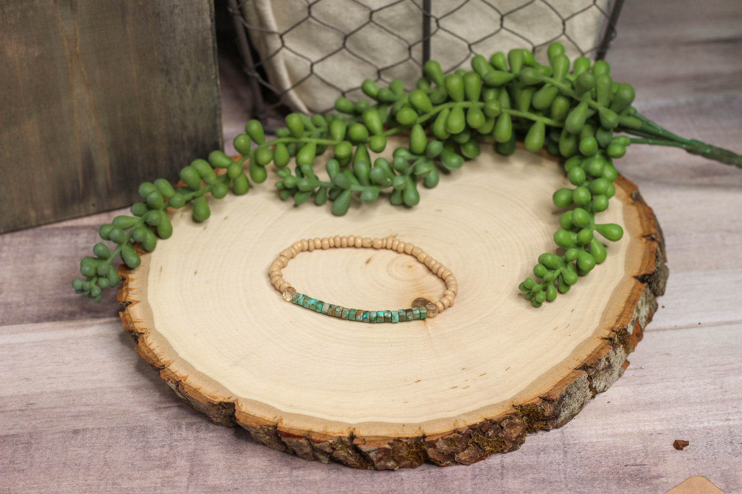 Skinny Turquoise Beaded Bracelet