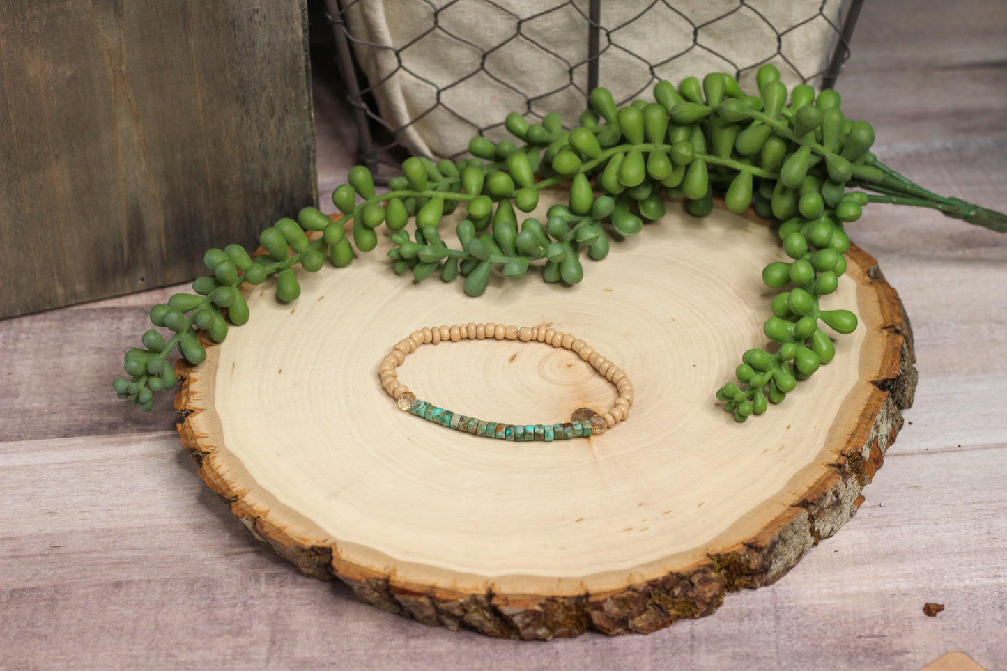 Skinny Turquoise Beaded Bracelet