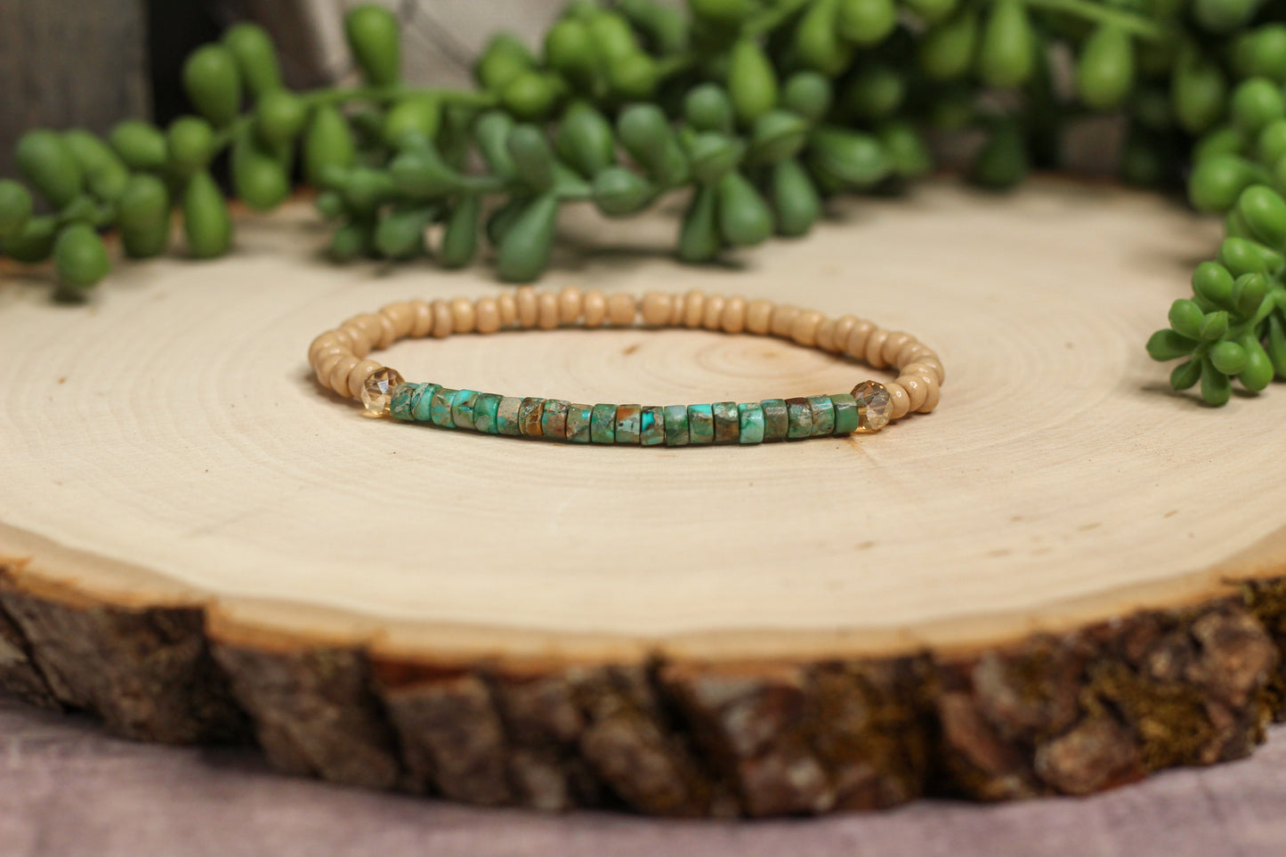 Skinny Turquoise Beaded Bracelet