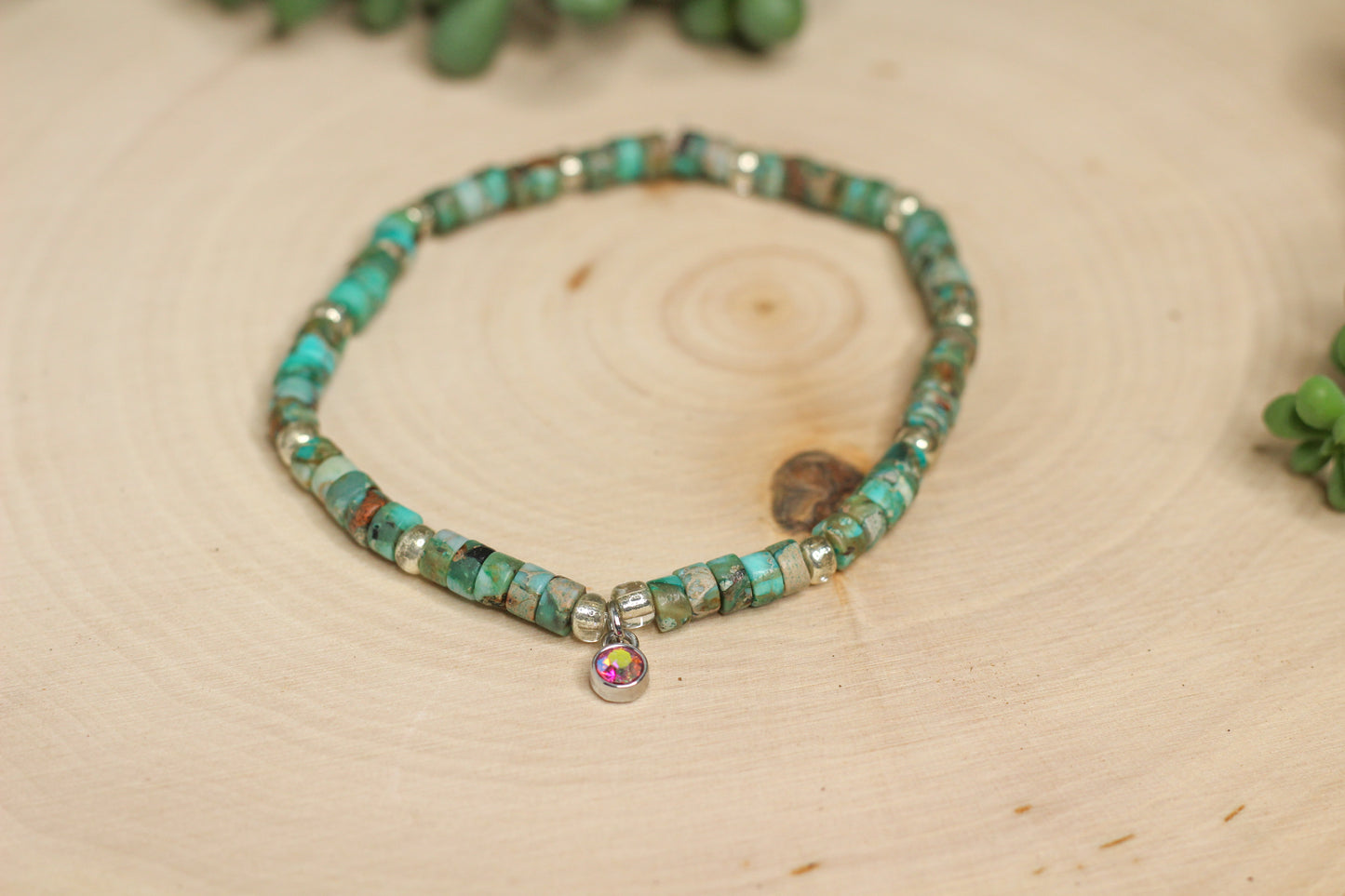 Skinny Turquoise Beaded Bracelet