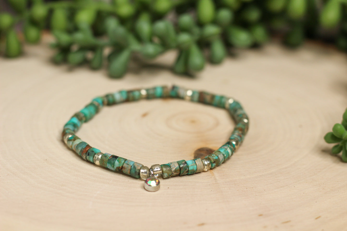 Skinny Turquoise Beaded Bracelet