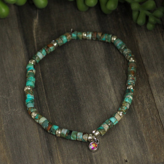 Skinny Turquoise Beaded Bracelet