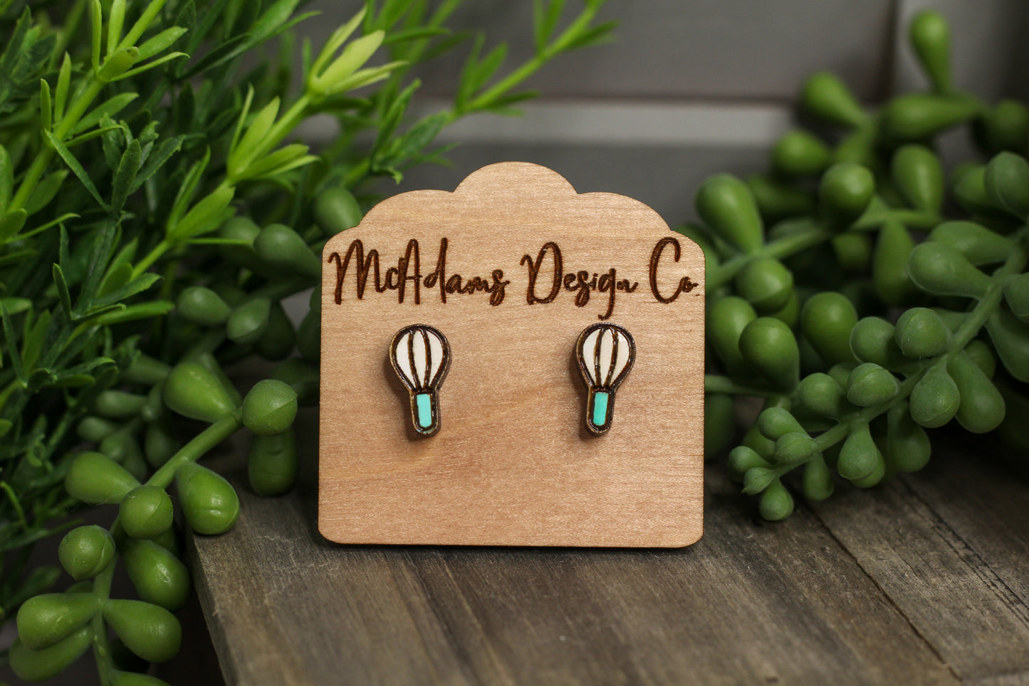 Whisk Wooden Stud Earrings