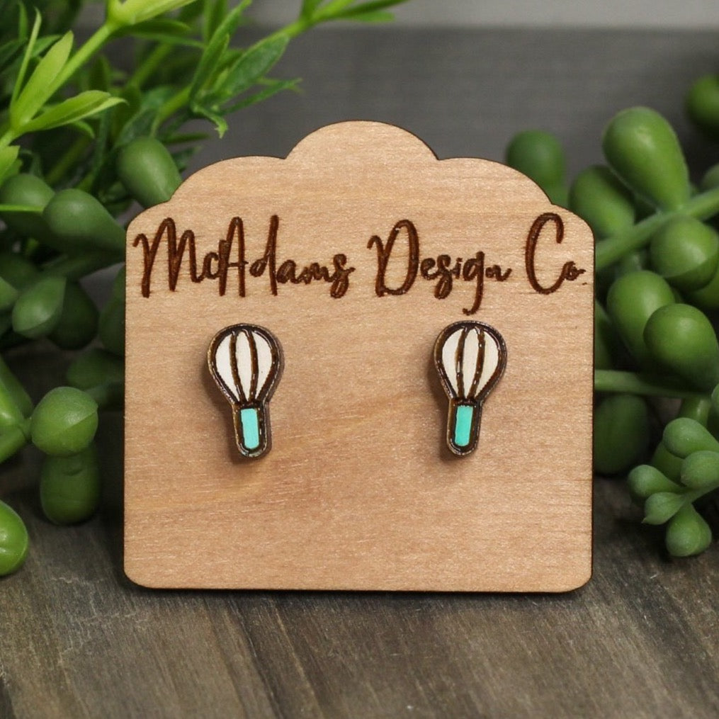 Whisk Wooden Stud Earrings