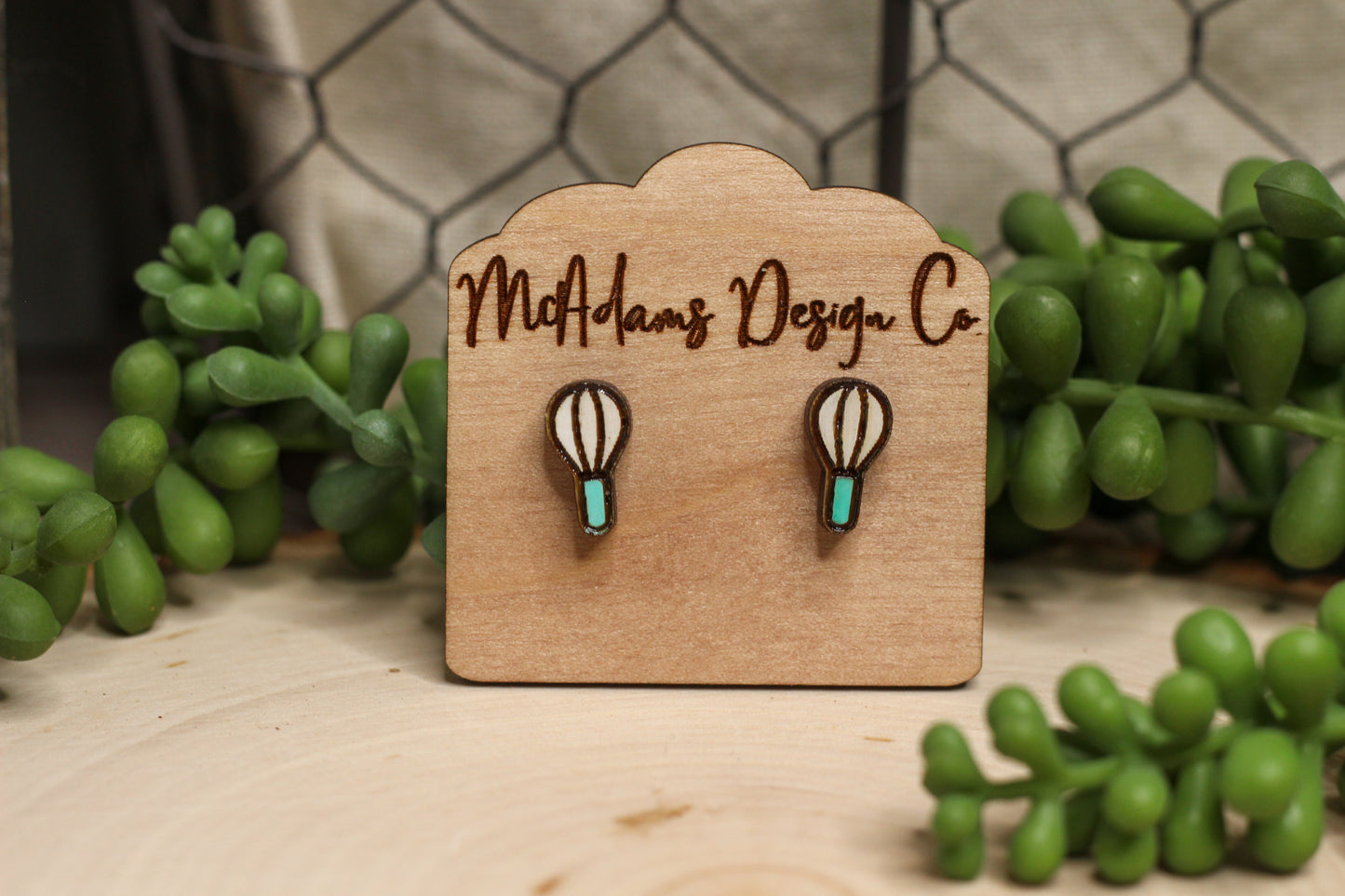 Whisk Wooden Stud Earrings