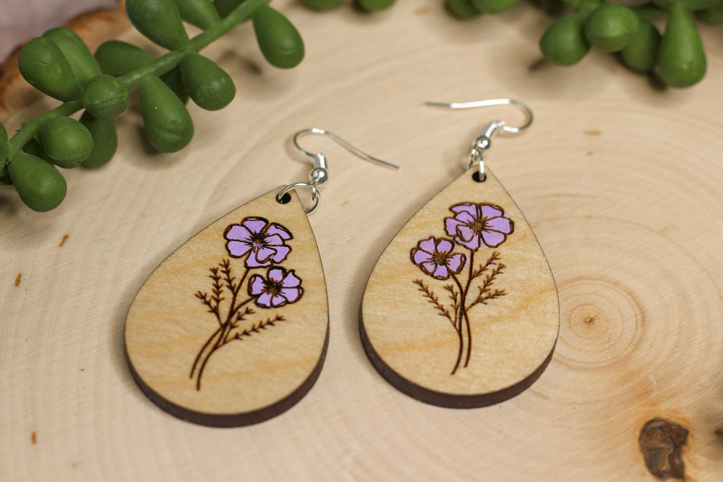 Cosmos Wooden Earrings
