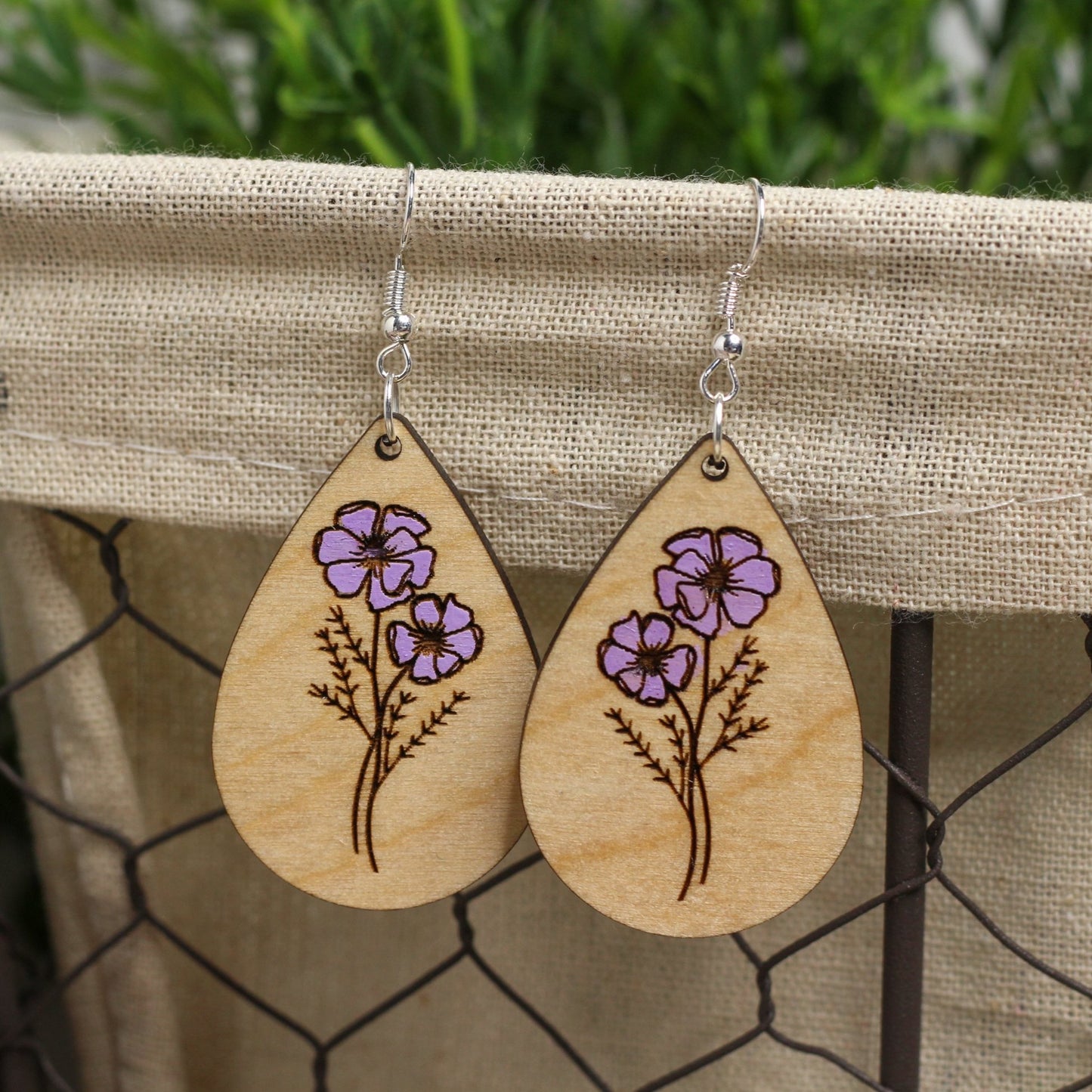 Cosmos Wooden Earrings