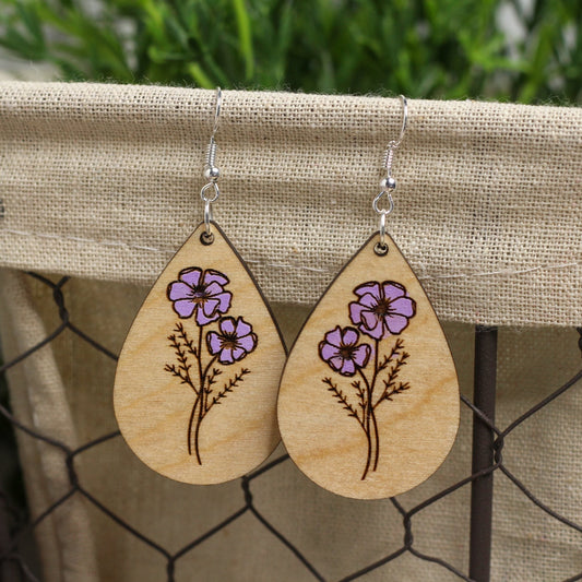 Cosmos Wooden Earrings