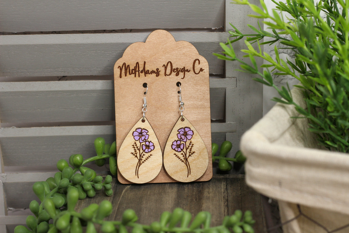Cosmos Wooden Earrings