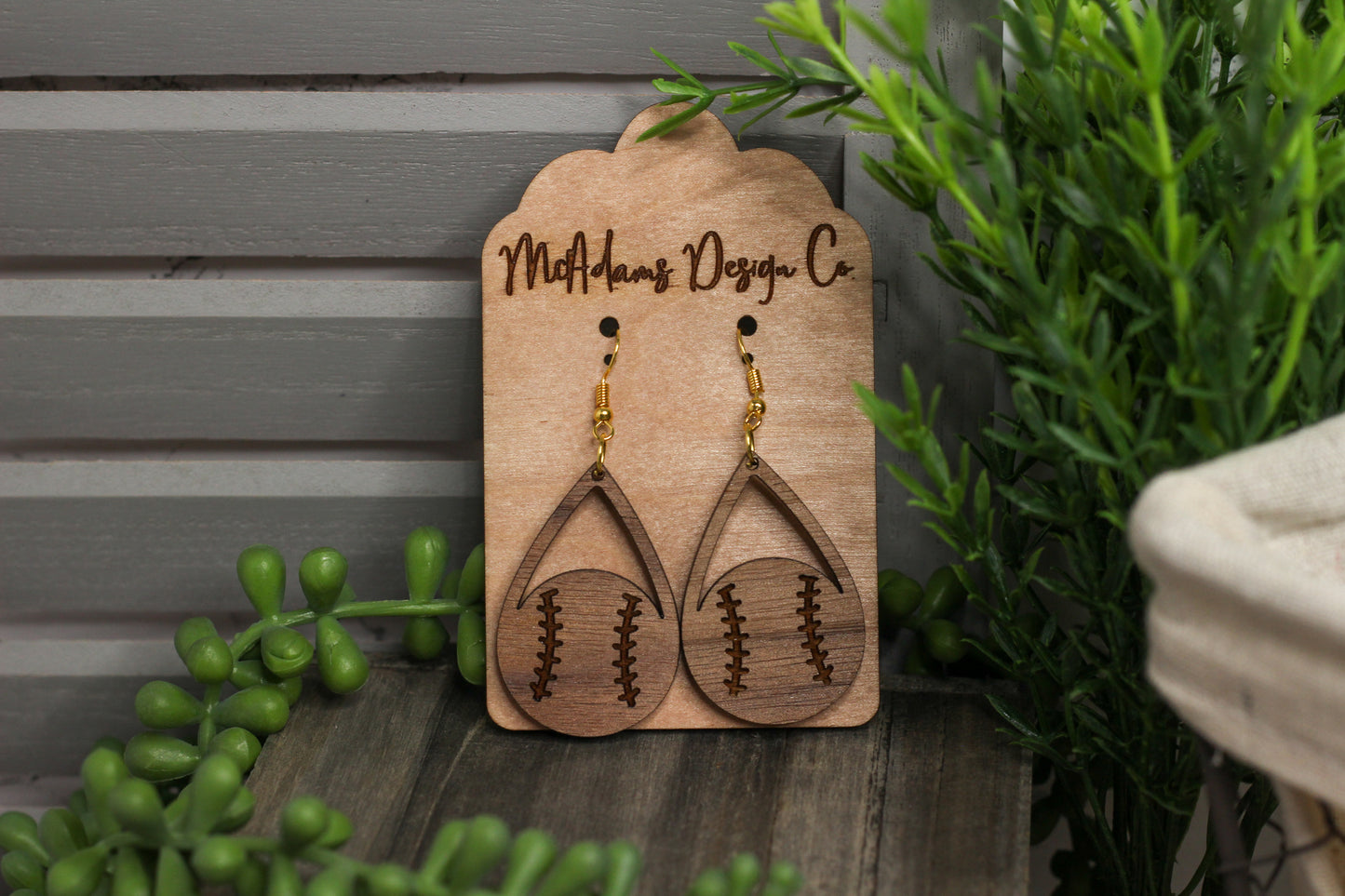Engraved Baseball Earrings