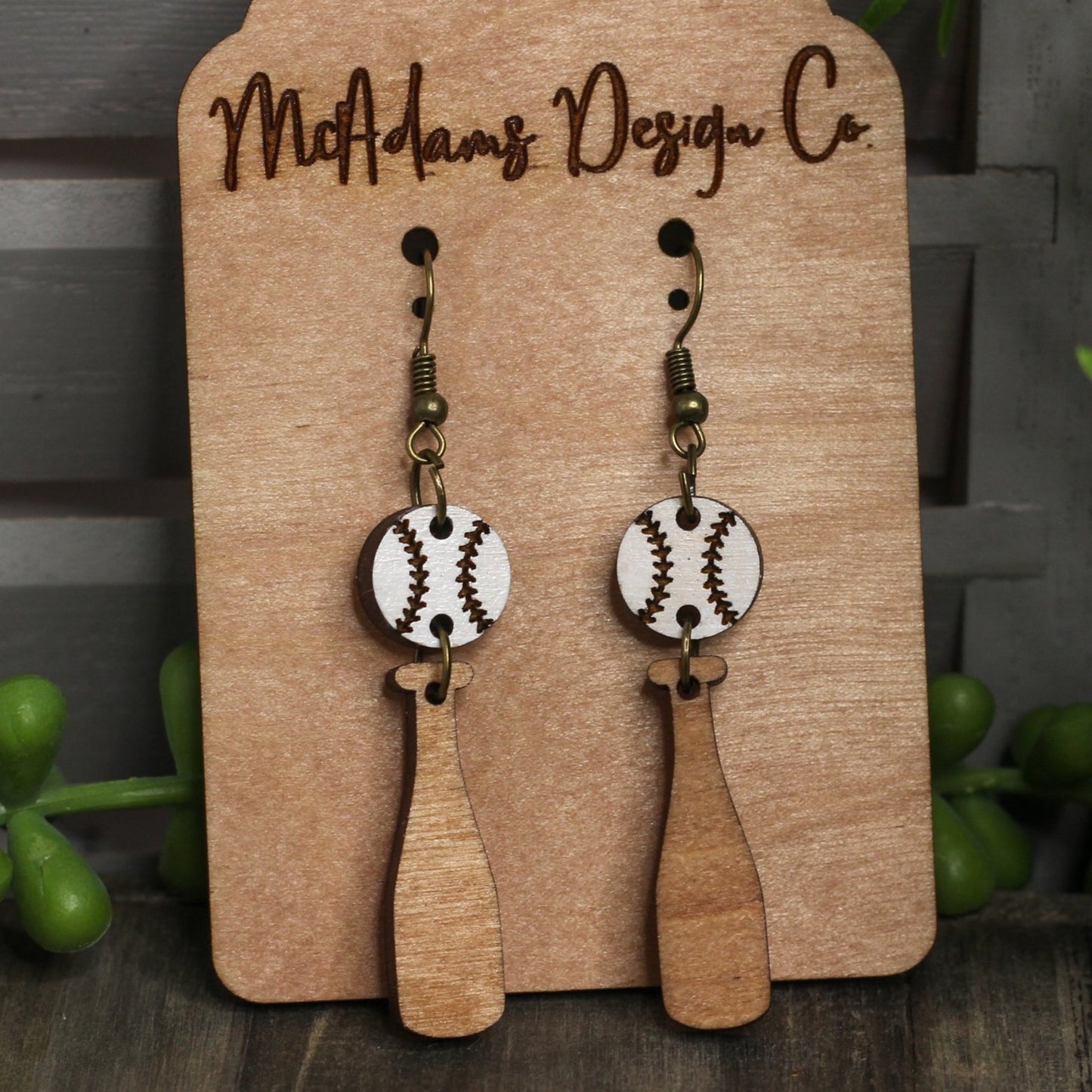Baseball Bat & Ball Earrings