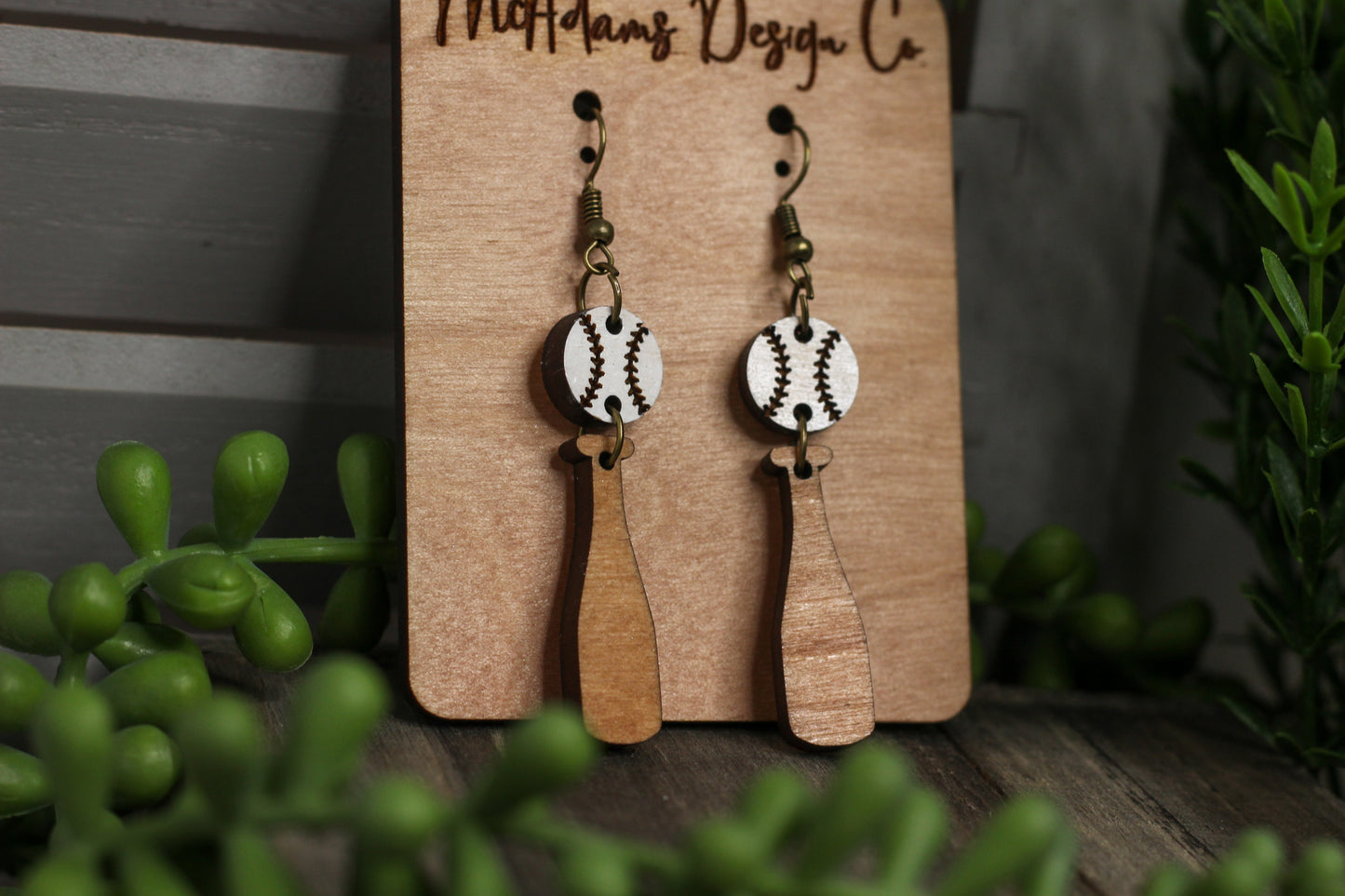 Baseball Bat & Ball Earrings
