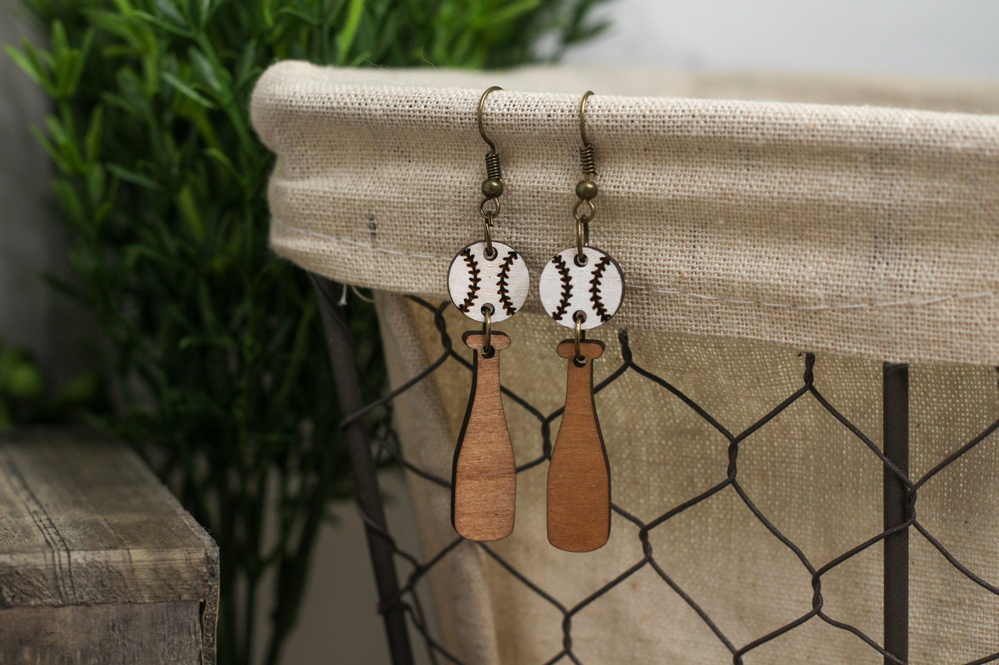 Baseball Bat & Ball Earrings