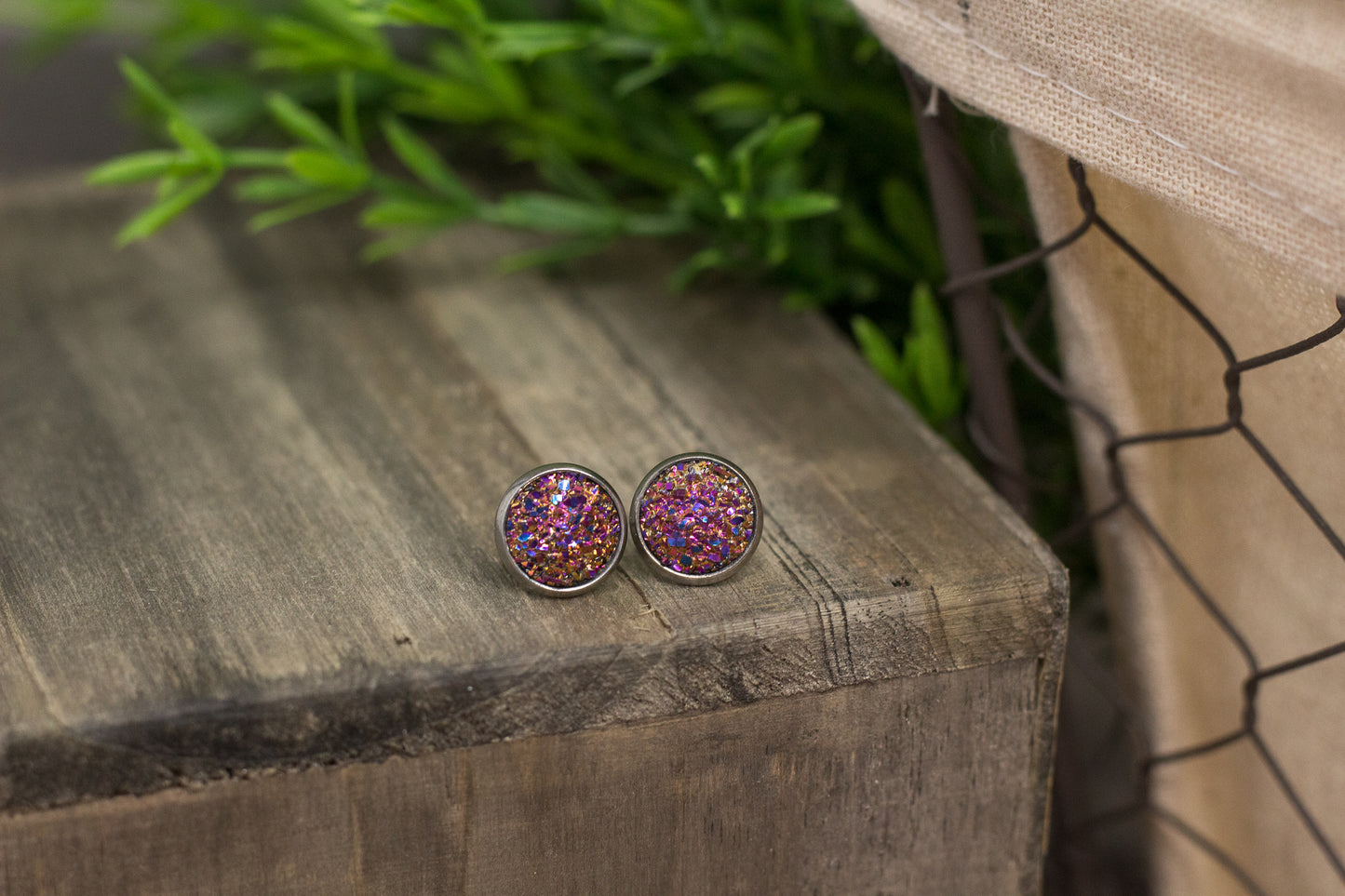 Hazel Druzy Studs