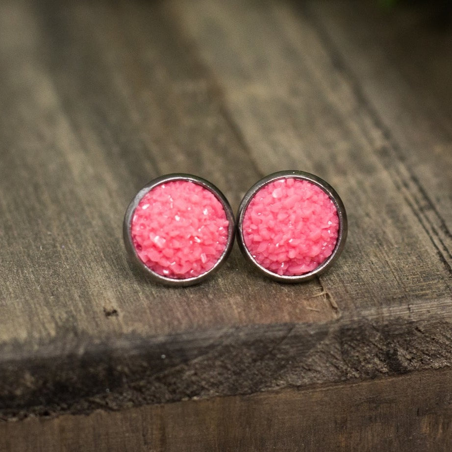 Rose Druzy Studs