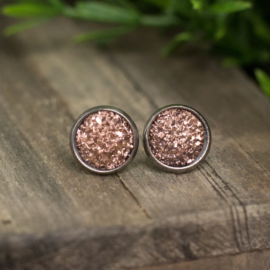 Bronze Druzy Studs