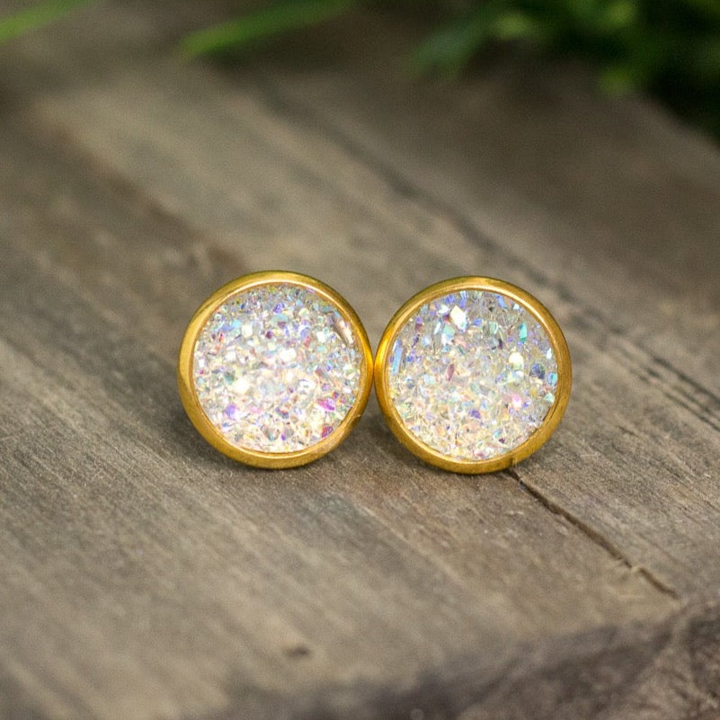 Iridescent Druzy Studs