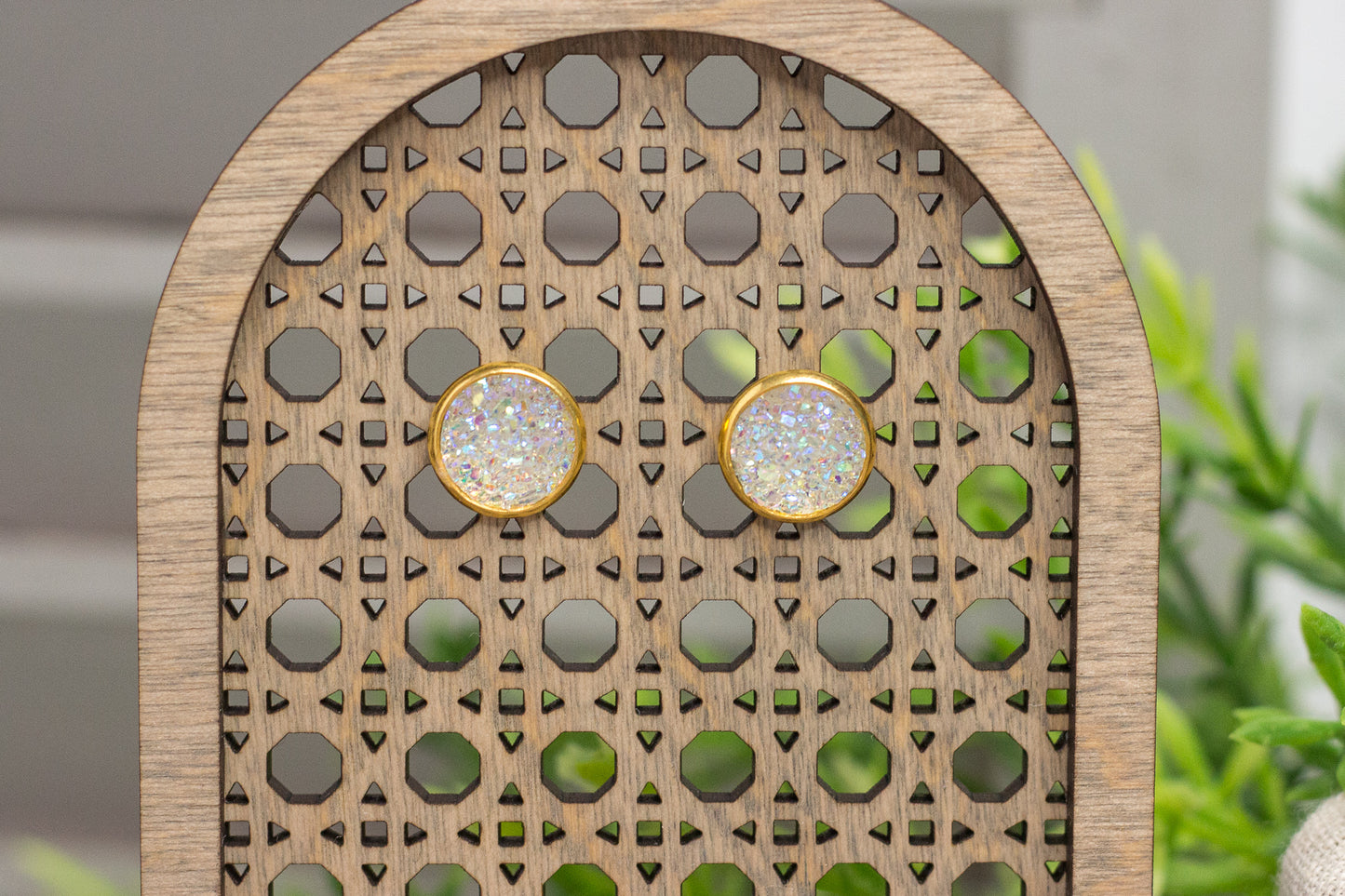 Iridescent Druzy Studs