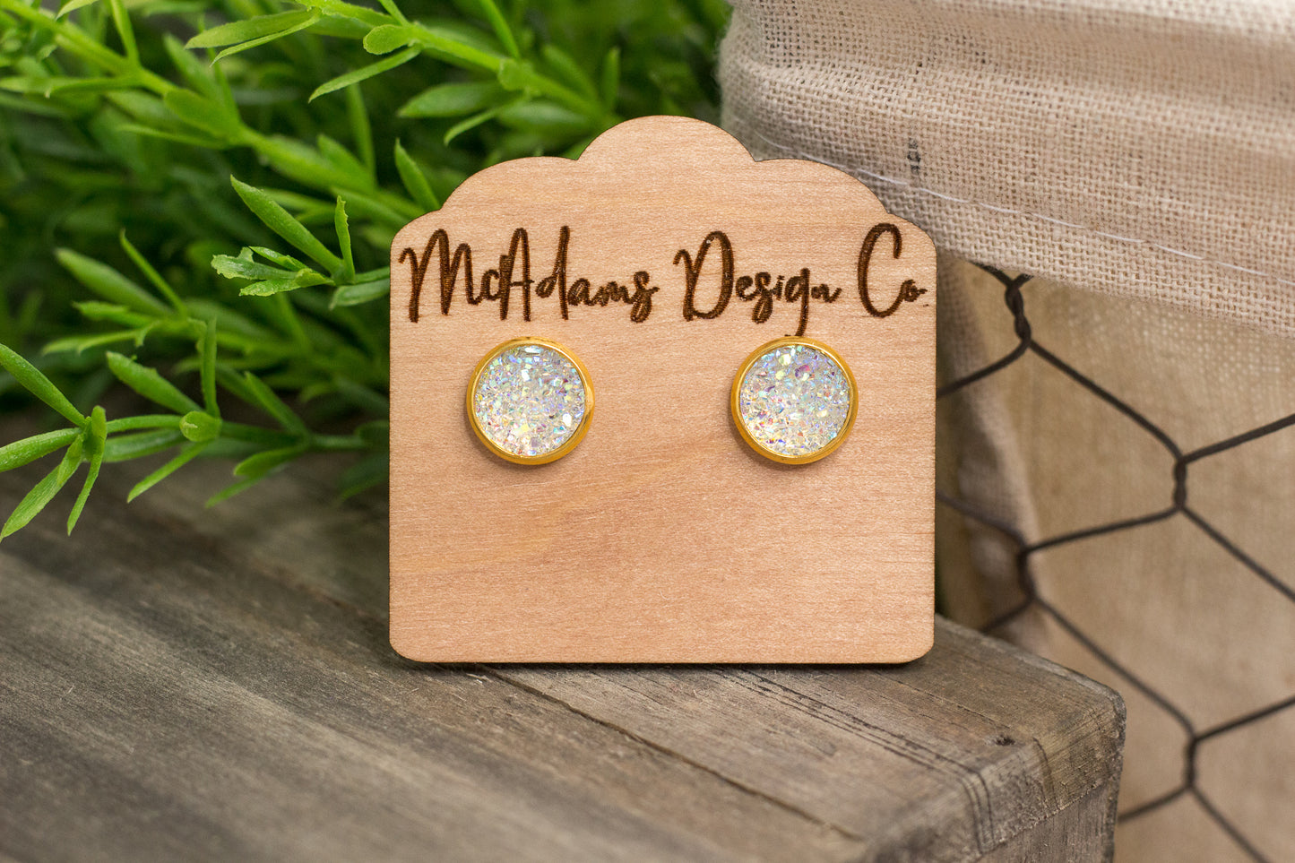 Iridescent Druzy Studs