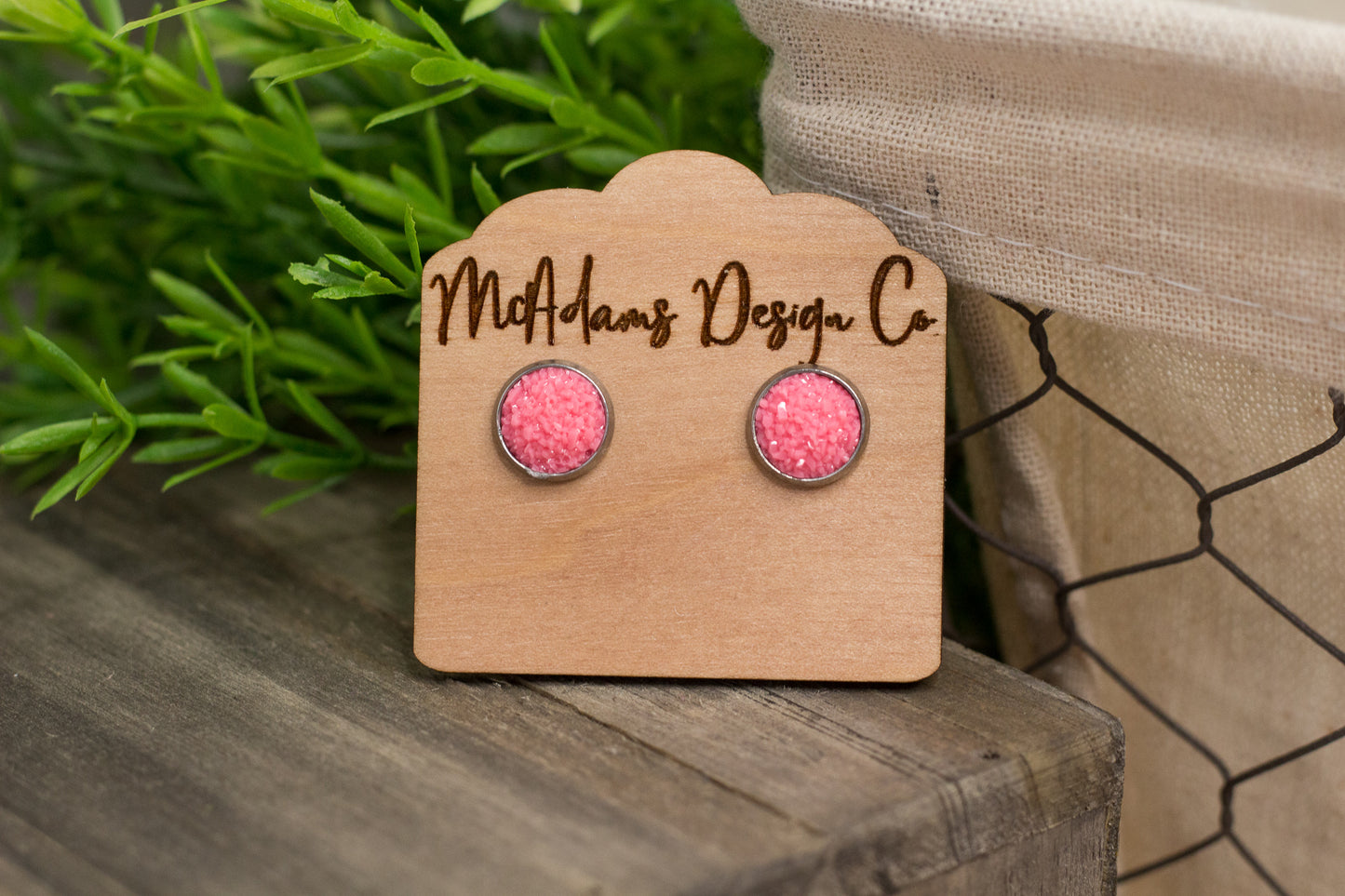 Rose Druzy Studs