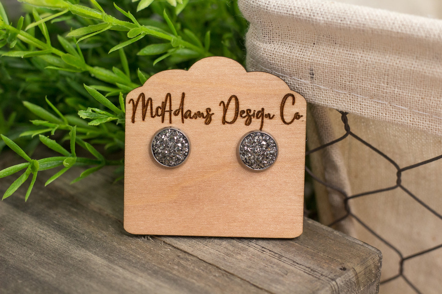 Gunsmoke Druzy Studs