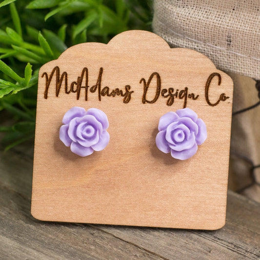 Matte Lavender Rose Stud