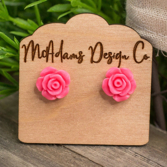 Matte Berry Rose Stud