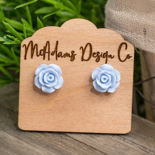 Matte Sky Rose Stud