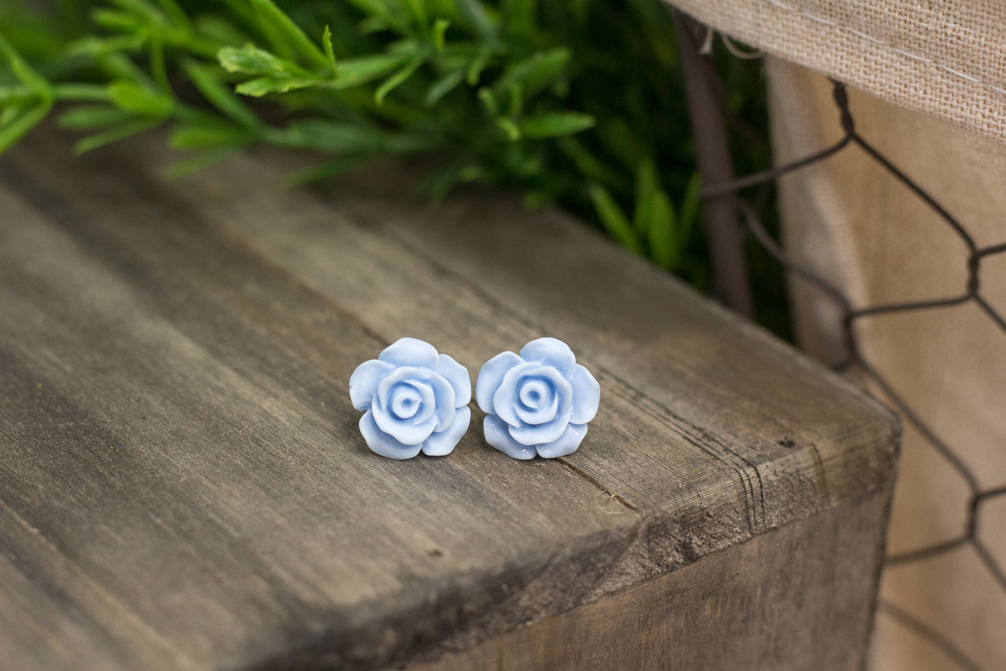 Matte Sky Rose Stud