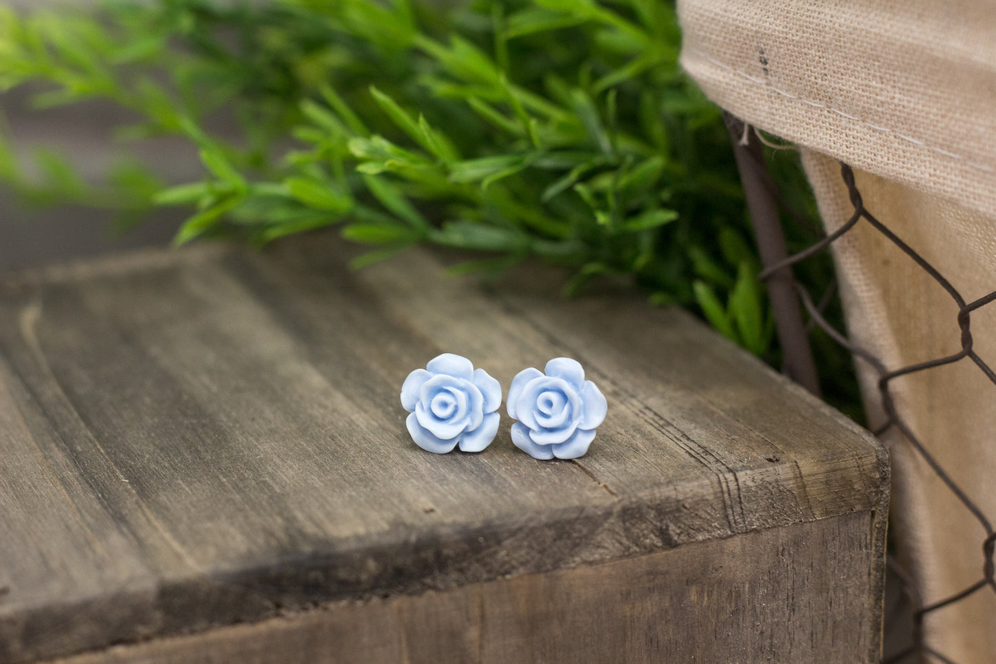 Matte Sky Rose Stud