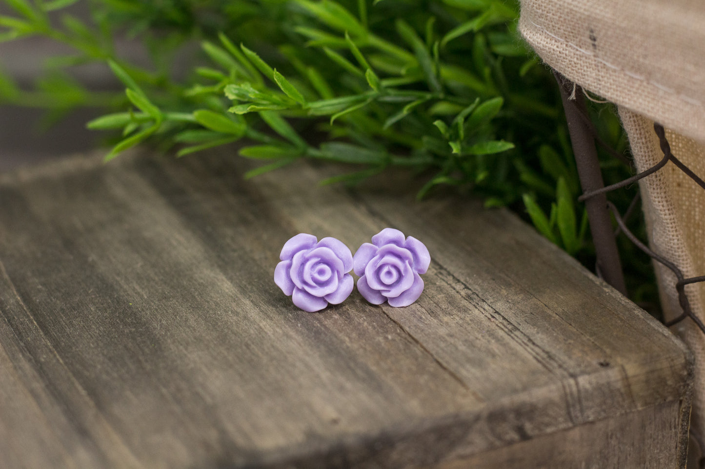 Matte Lavender Rose Stud