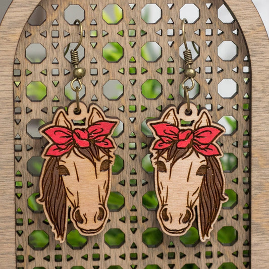 Horse in Bandana Earrings