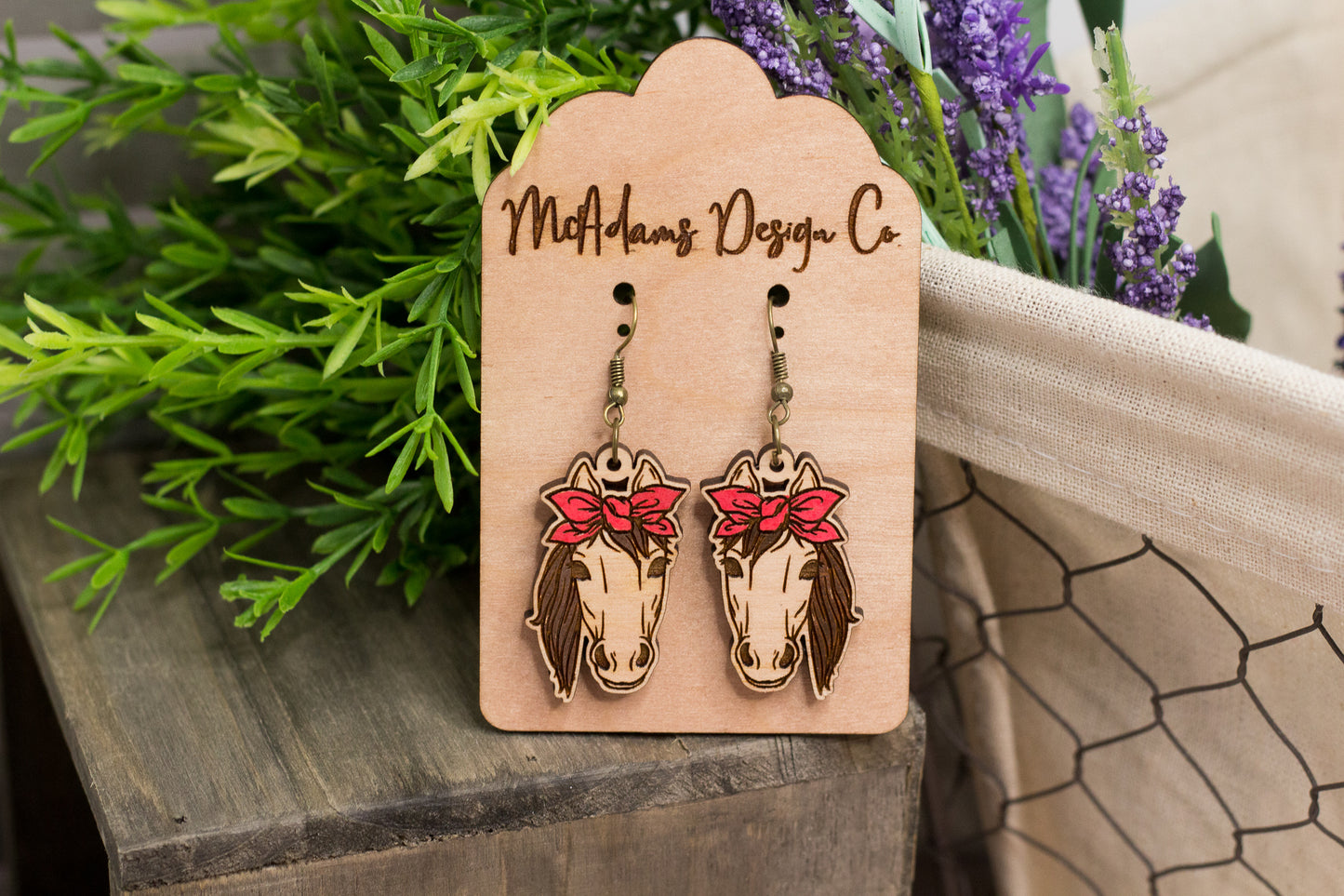 Horse in Bandana Earrings