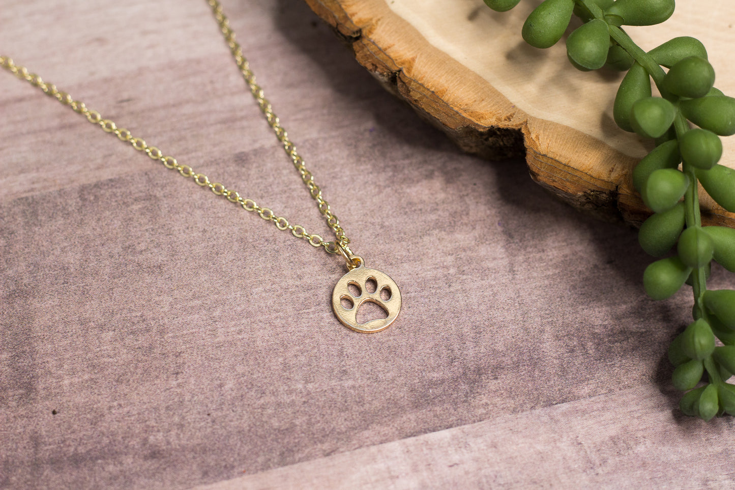 Gold Paw Print Necklace