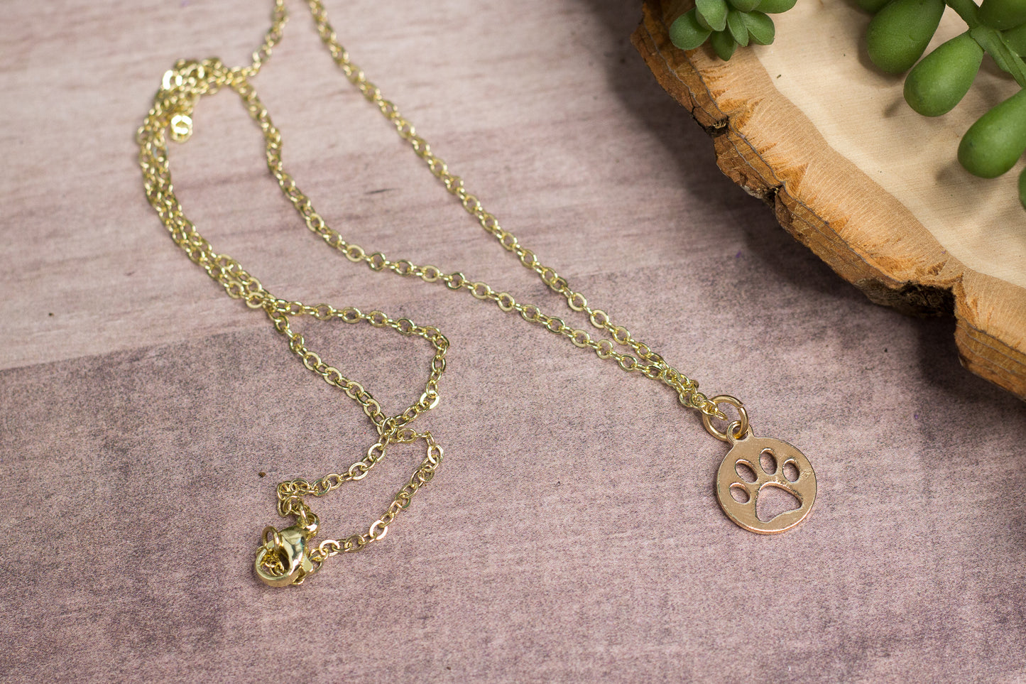Gold Paw Print Necklace