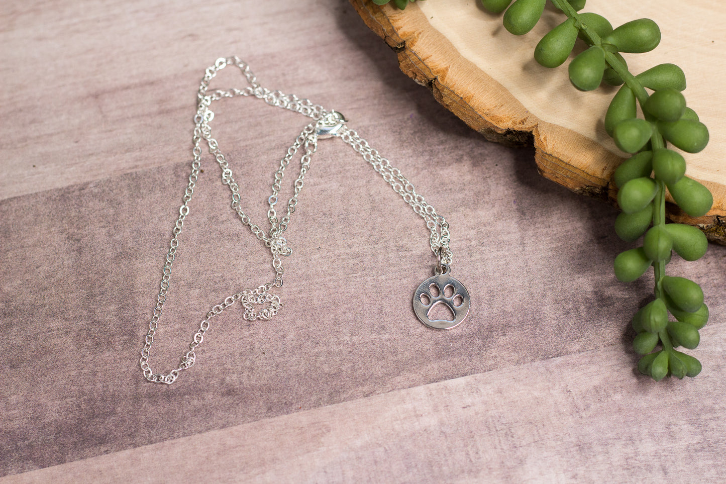 Silver Paw Print Necklace