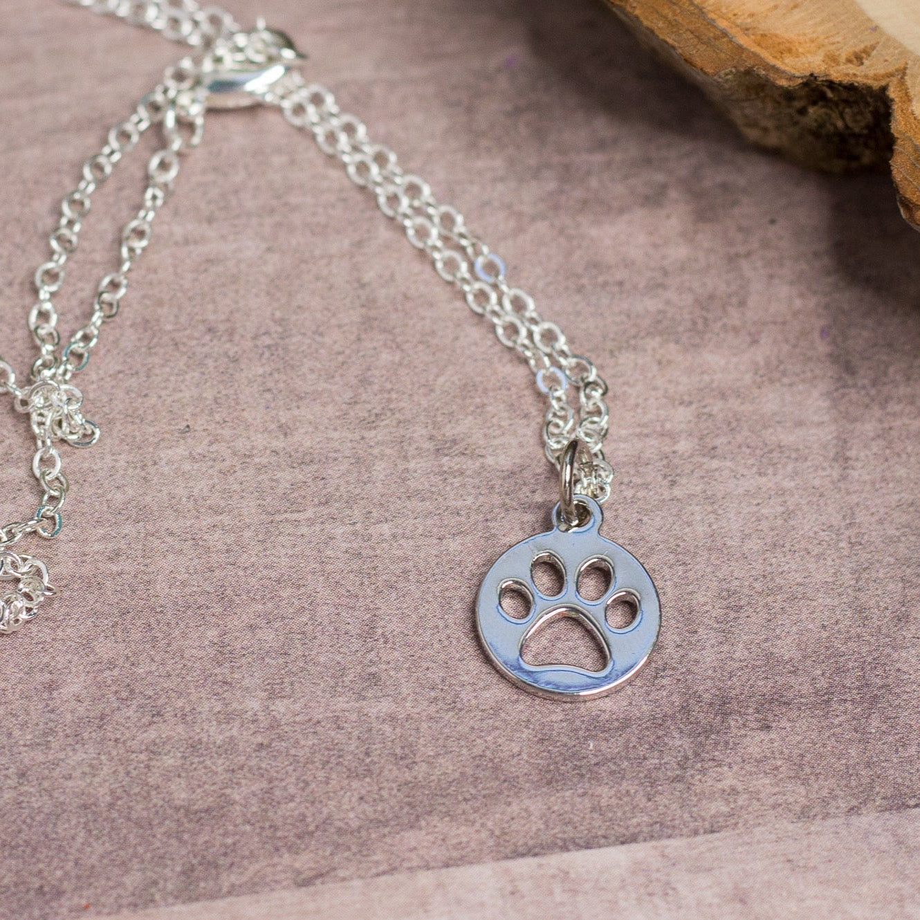 Silver Paw Print Necklace